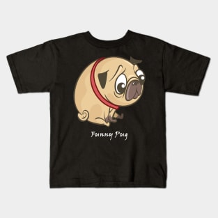 Cute pug dog Kids T-Shirt